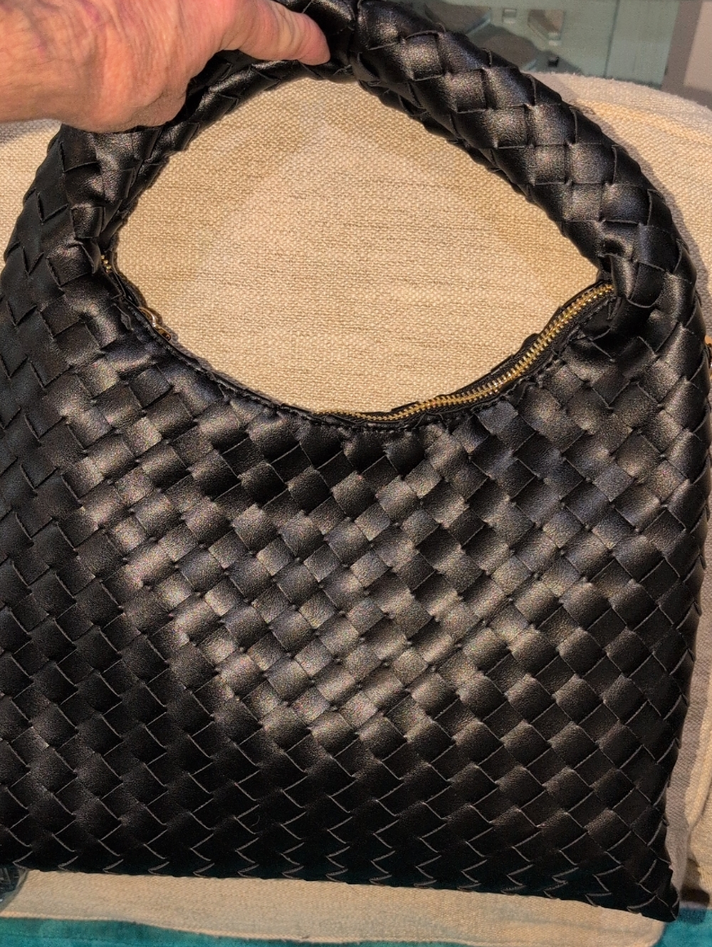 Le Miel vegan Leather Shoulder Or Crossbody Bag in Black NWT